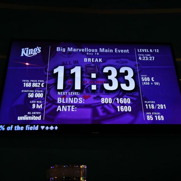 Poker : Break et les 200 entrées sont dépassées ! Break et les 200 entrées sont dépassées !