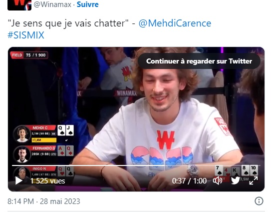 Poker : Mehdi Chanceux Mehdi Chanceux