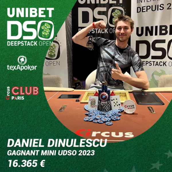 Poker : UDSO PARIS : Daniel Dinulescu remporte le Mini UDSO pour 16.364 € 